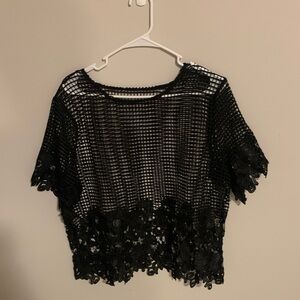 Elegant Black Lace Women Top